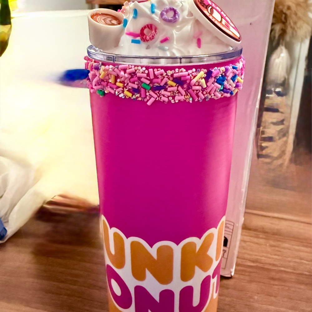 Dunkin' Donuts Pink Tumbler with Sprinkles